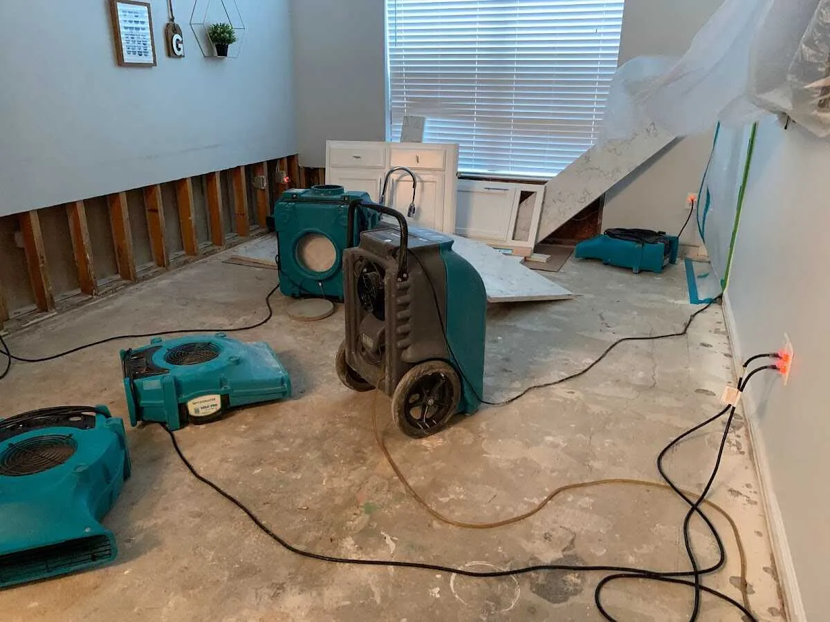 Dehumidifier in flood-cut room for Water Extraction & Removal in Corry
